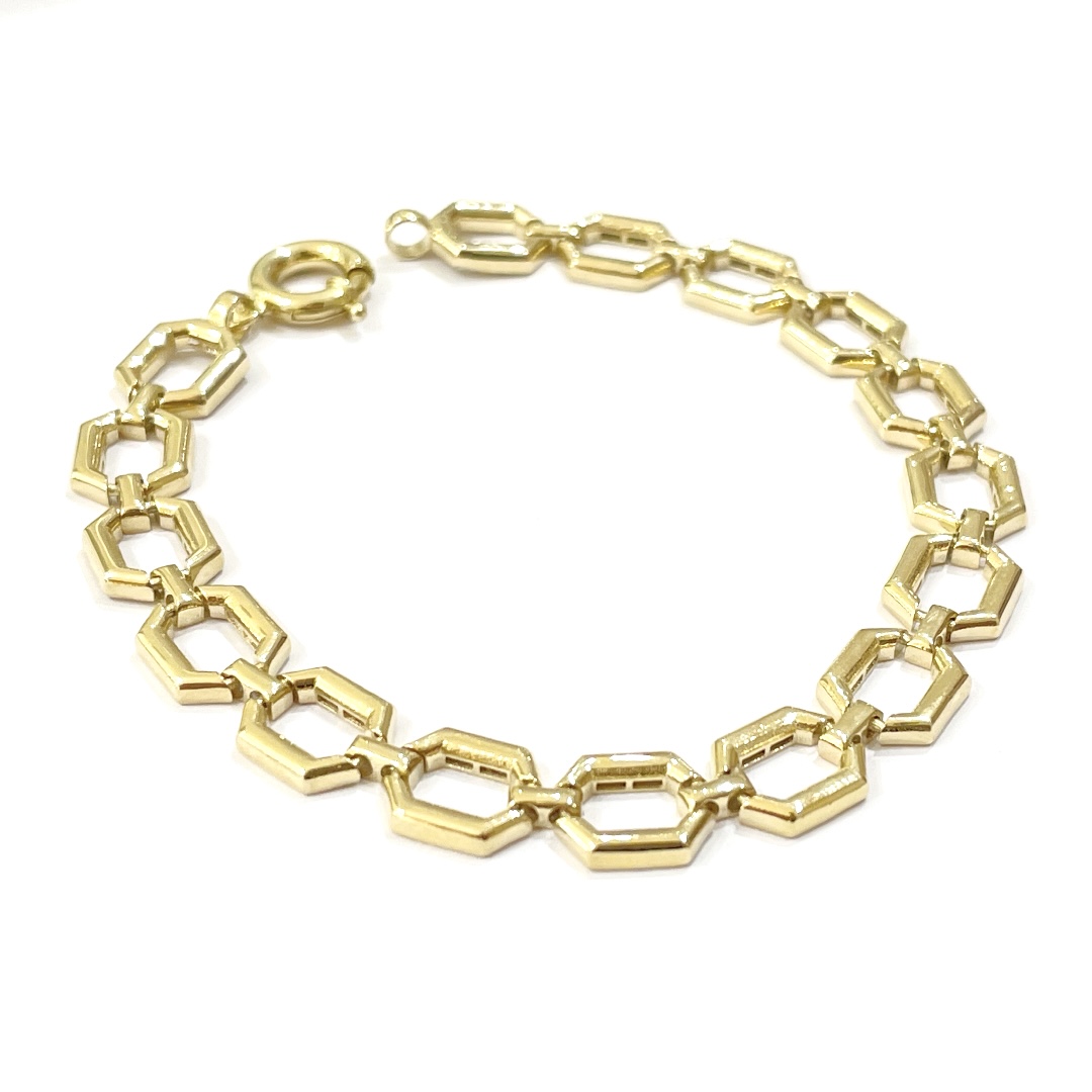 Damen Armband Gold 8 Eck Glieder 2
