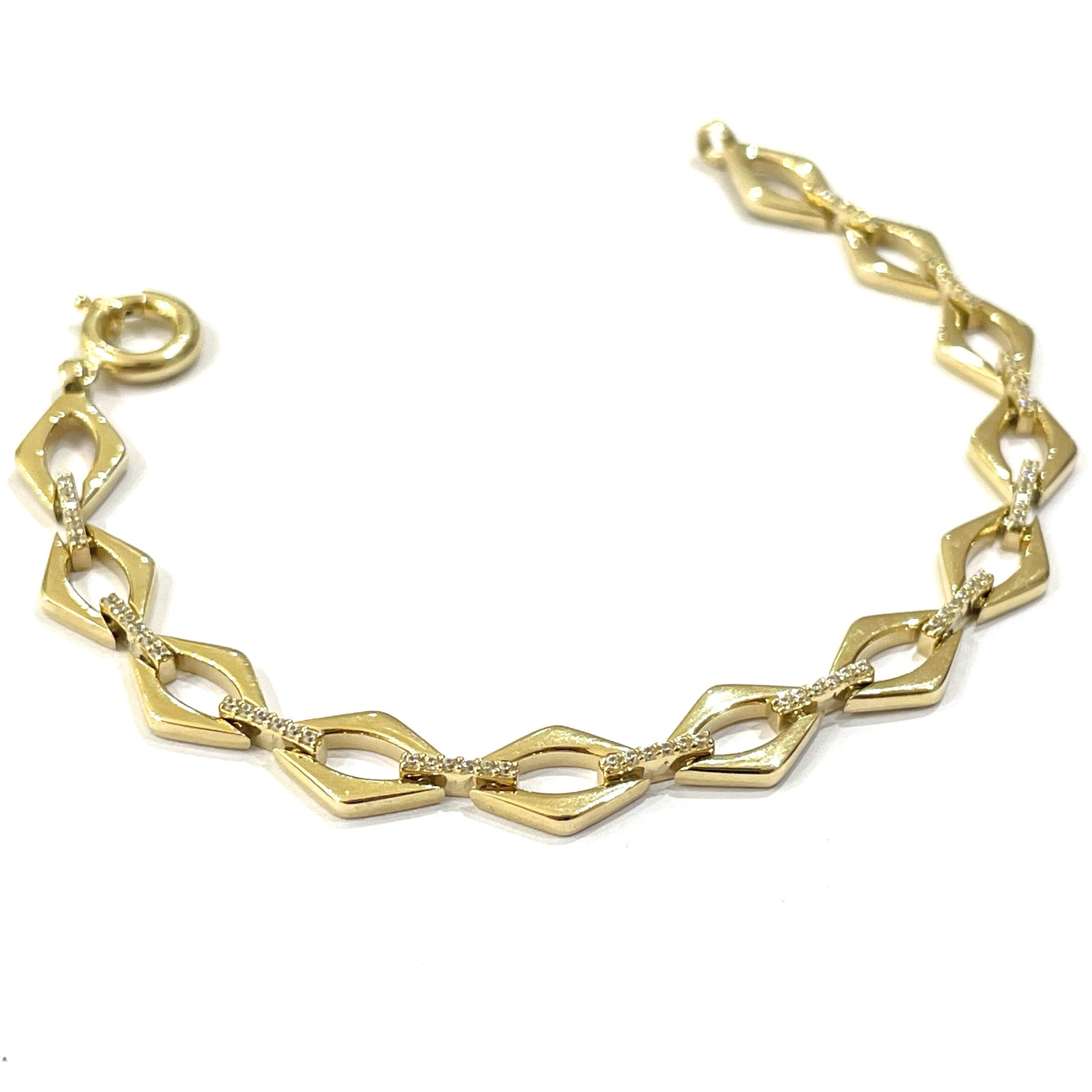Damen Armband Gold Raute Glieder 1 scaled
