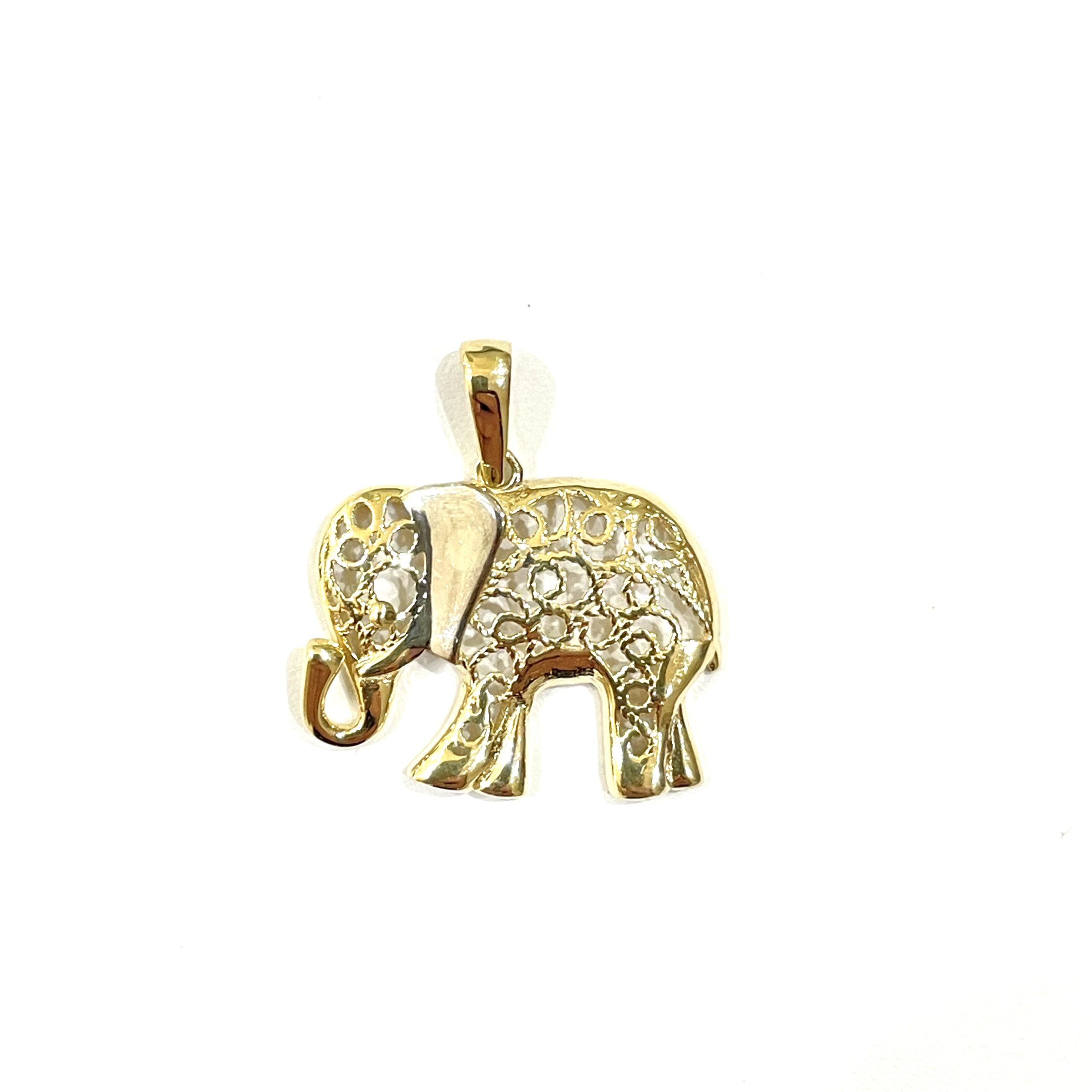 Elefant Anhänger Gold