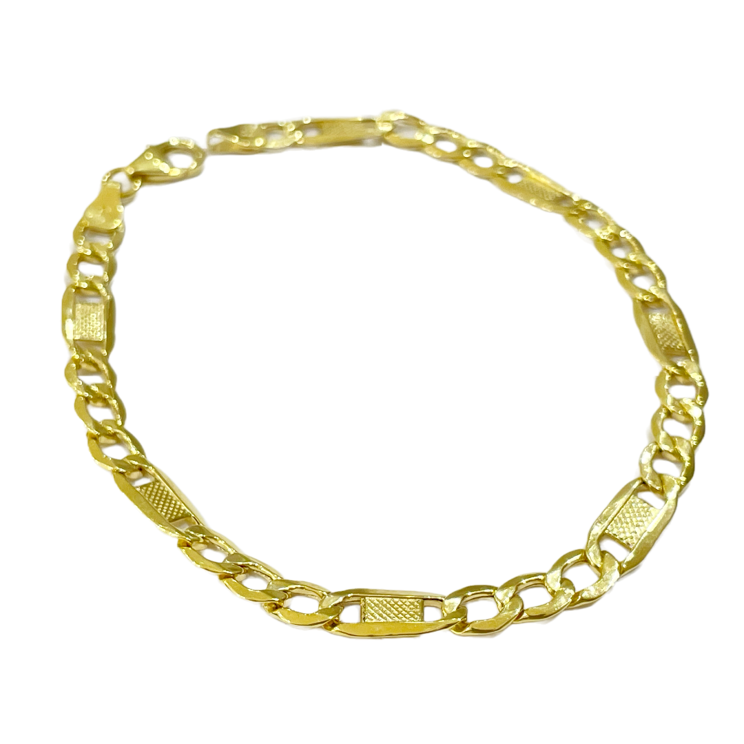 Figarokette Armband mit Muster 585 Gold_1.1