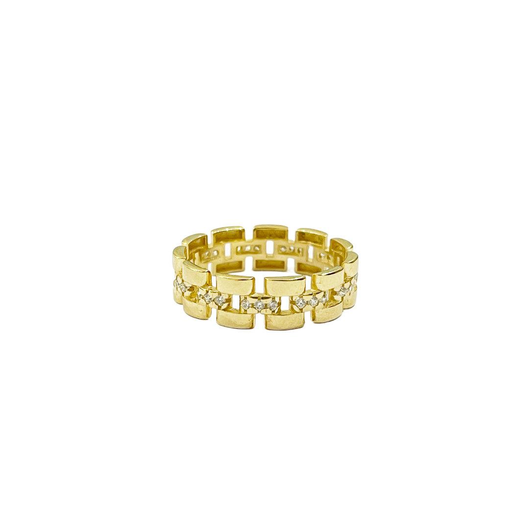 Gliederring mit Zirkonia 585 Gold