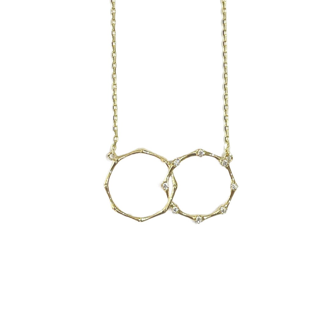 Goldkette mit zwei Ringen 585 Gold