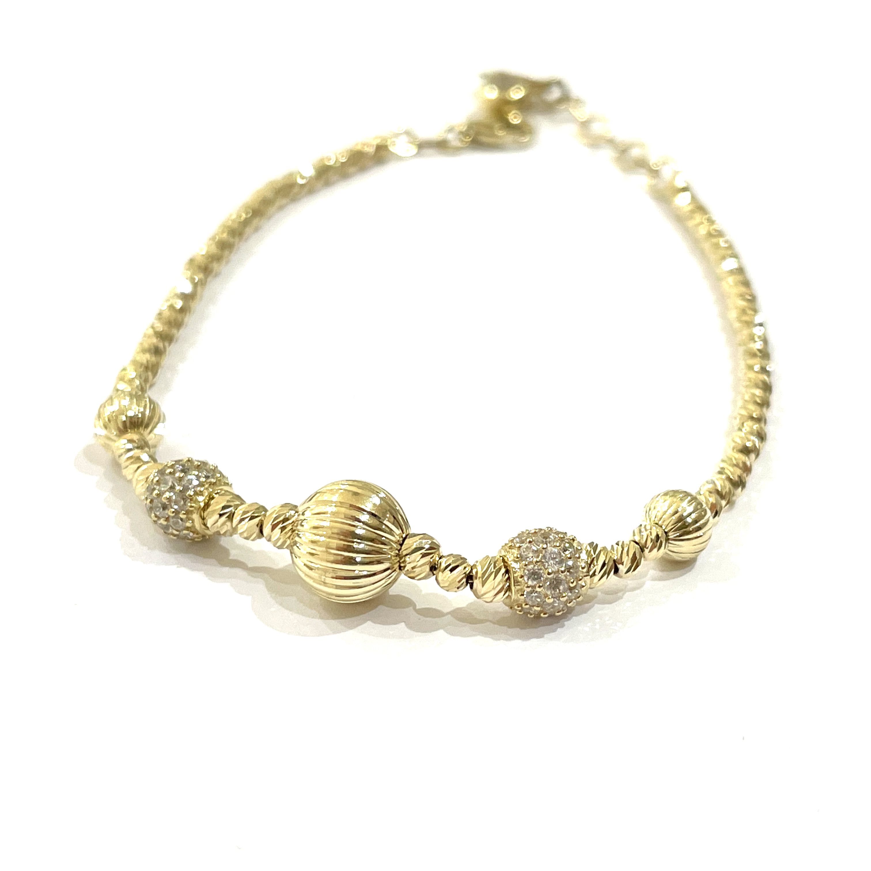 Kugel Armband Zirkonia 585 Gold_1