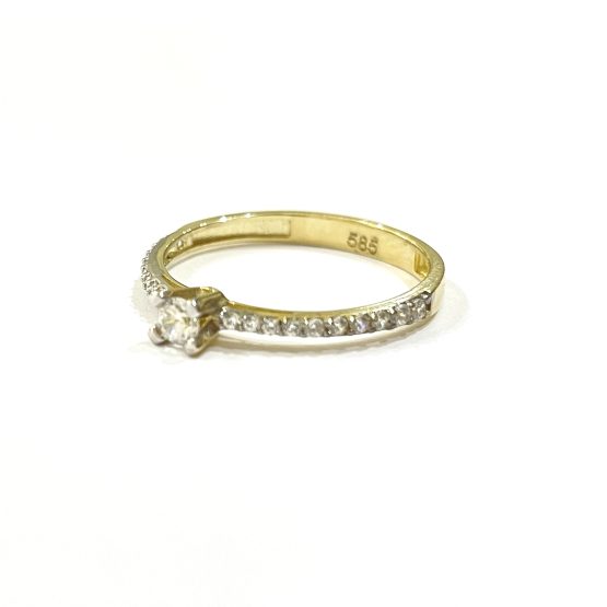 Solitairring Zirkonia 585 Gold 2 scaled
